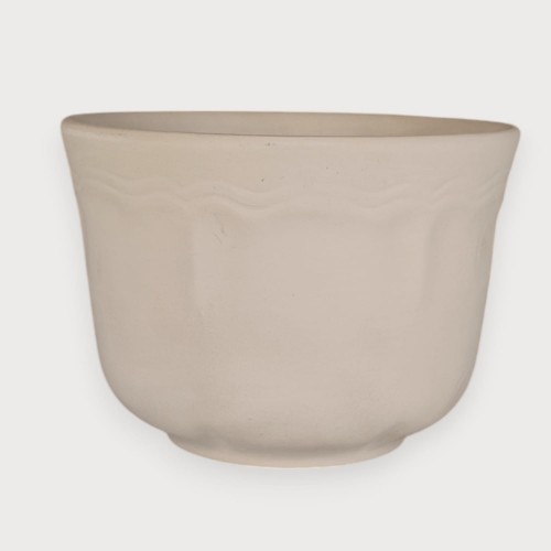Kubek ceramiczny biskwitowy bez ucha 680 ml z wzorem fali – surowa forma do malowania i szkliwienia