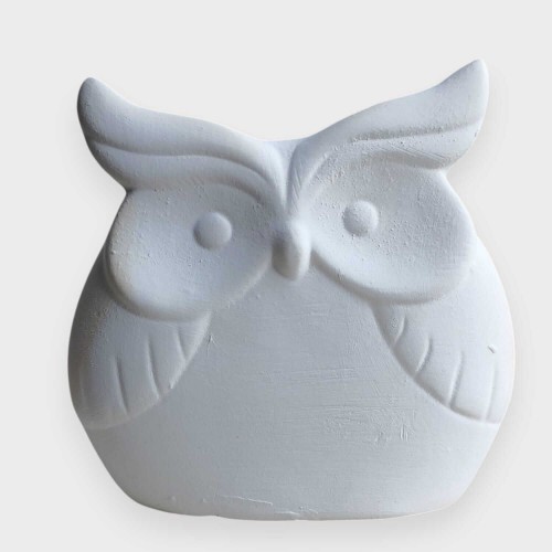 Płaska Figurka Ceramiczna Sowa do Malowania i Szkliwienia