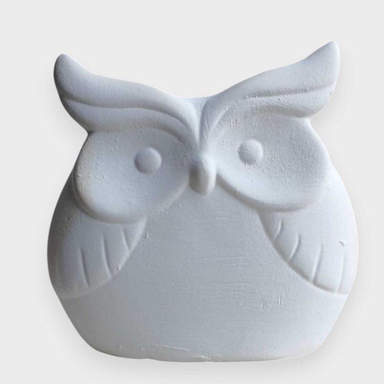Płaska Figurka Ceramiczna Sowa do Malowania i Szkliwienia