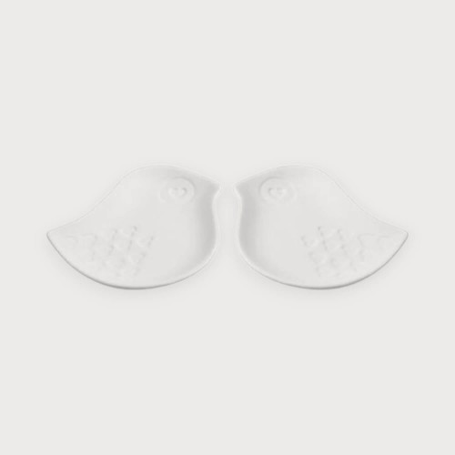 Zakochane Talerzyki w kształcie ptaszków - ceramika biskwitowa do malowania