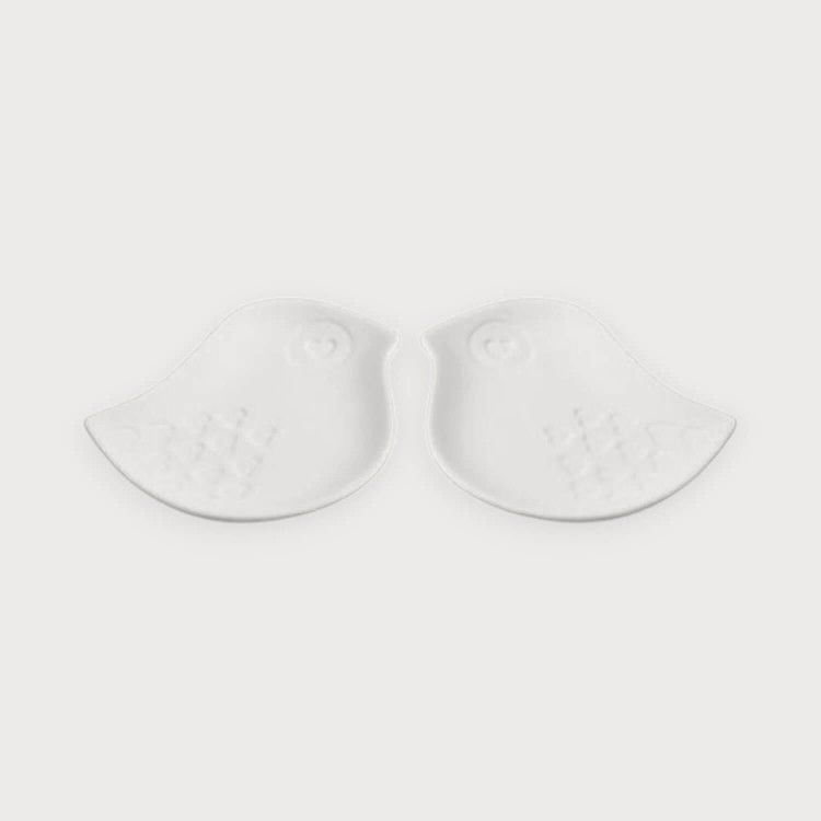 Zakochane Talerzyki w kształcie ptaszków - ceramika biskwitowa do malowania